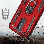 Wholesale LG Stylo 5 Tech Armor Ring Grip Case with Metal Plate (Red)